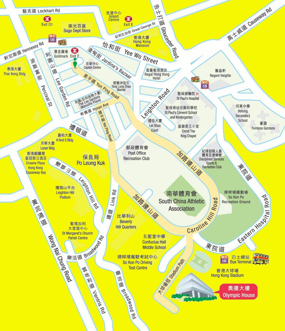 অলিম্পিক MTR স্টেশন মানচিত্র