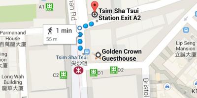 Tsim Sha Tsui MTR স্টেশন মানচিত্র