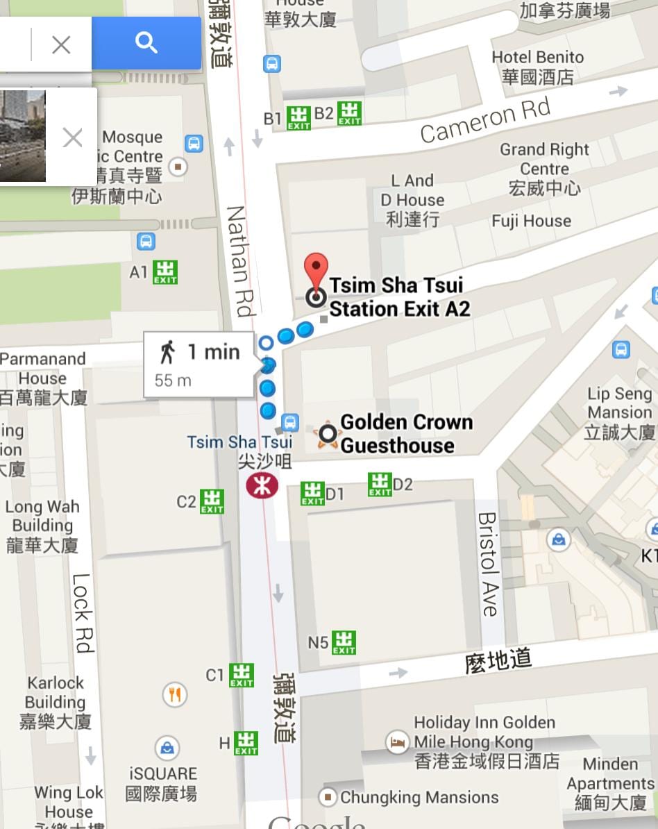 Tsim Sha Tsui MTR স্টেশন মানচিত্র